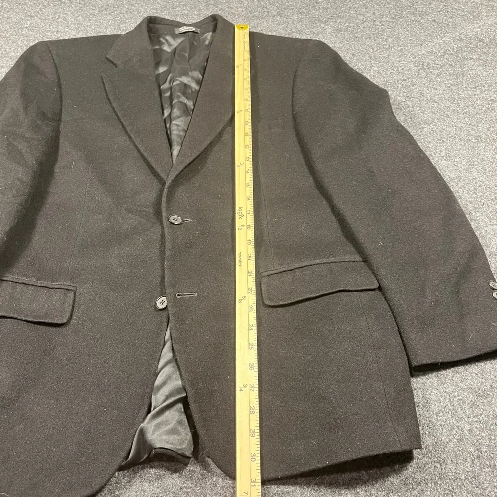 Andrew Fezza Mens 42R Blazer Sport Coat Black 100% Camel Hair Two Button Jacket